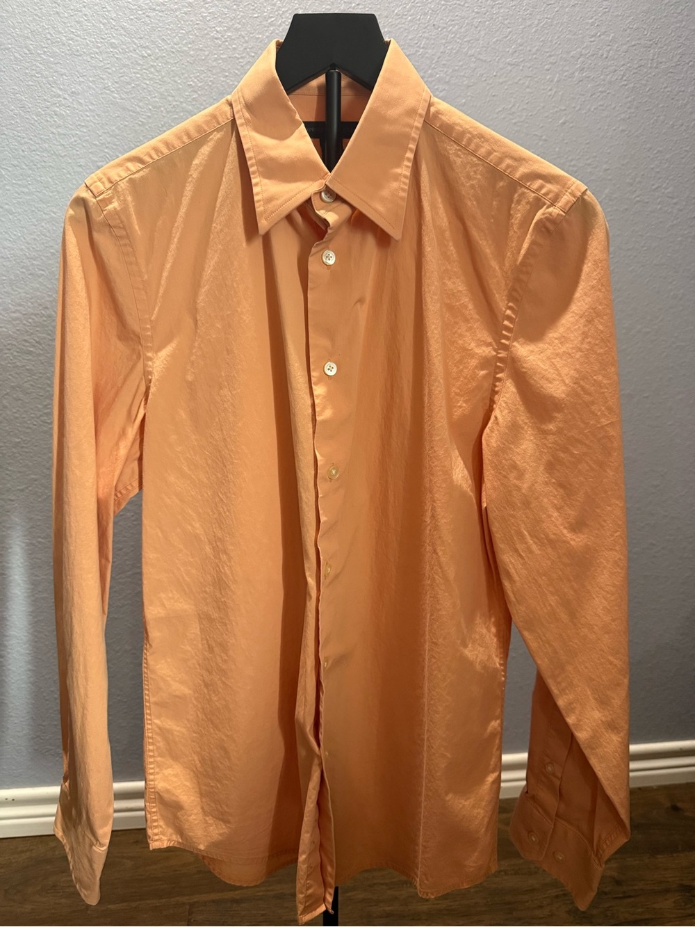 Express Design Studio Men's Apricot Button-Down Dress Shirt
